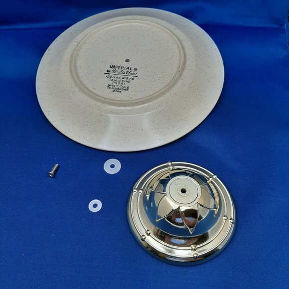 MCM Cheese Domed Lid Tapas Butter Serving Dish W Dalton Tangerine Gold Speckle - Picture 6 of 9